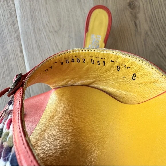 Salvatore Ferragamo Carolin Tweed Mule Lacquer Kitten Heel, Orange, Size 8, EUC - Picture 7 of 10